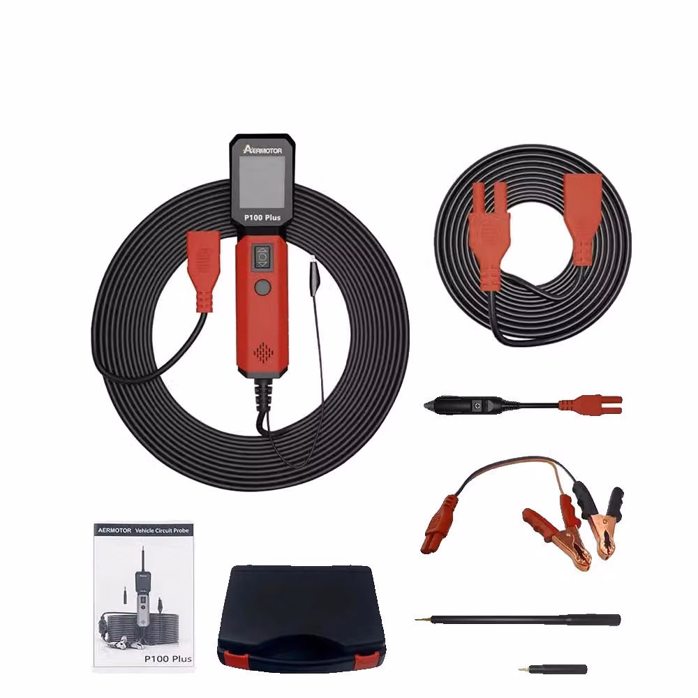 Tester di circuiti elettrici, compatibilità 12V 24V, strumento diagnostico multifunzionale, rosso