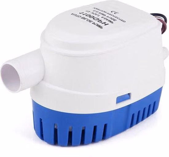 Pompa sommergibile da 12 V con galleggiante e protezione da surriscaldamento – ideale per imbarcazioni, piscine, vasche idromassaggio – portata di 1100 galloni all'ora.