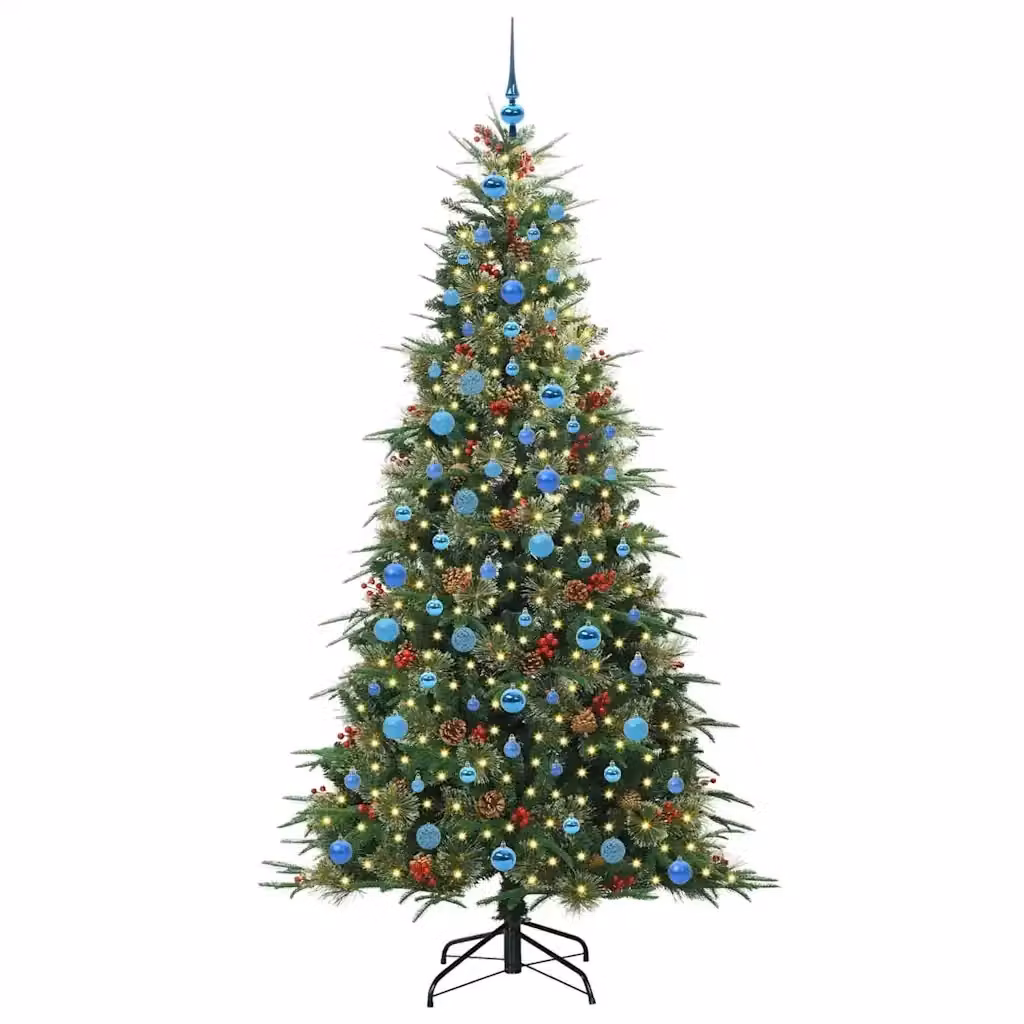 Albero di Natale artificiale verde vidaXL con rami pieghevoli, Altezza: 210 cm – 2