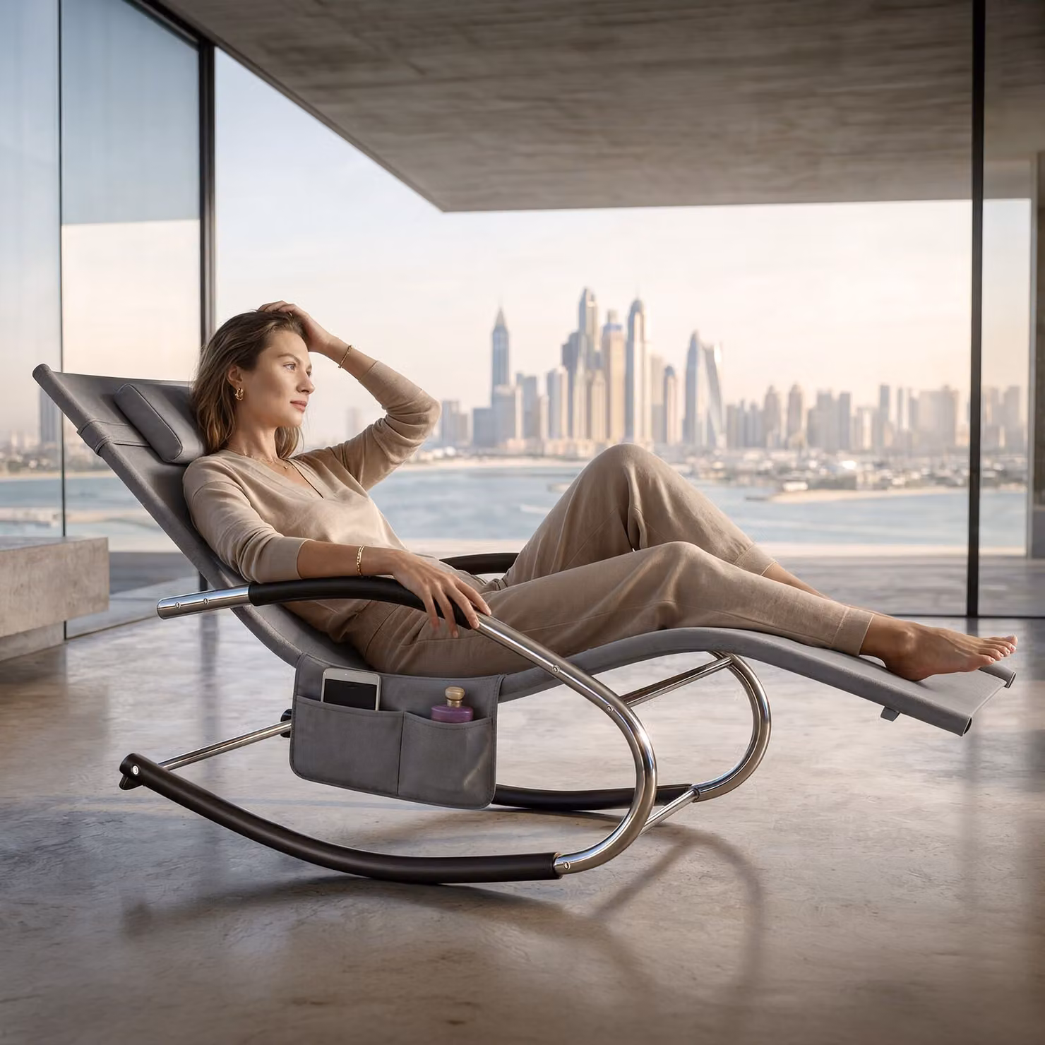 Set di 2 lettini prendisole TecTake con design ergonomico, poggiatesta regolabile e braccioli, struttura in acciaio verniciato e tessuto textilene, colore grigio – 2