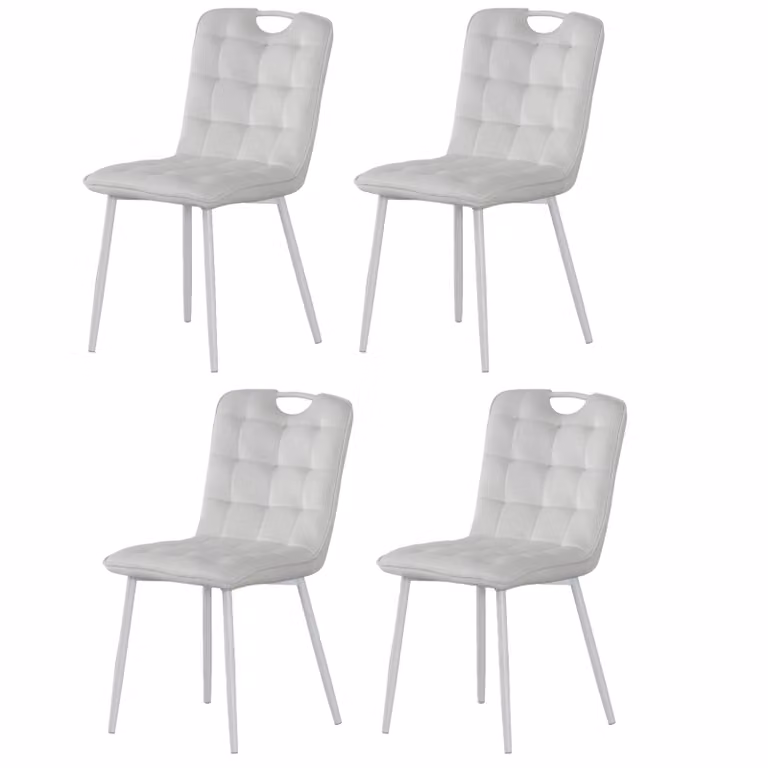 Sedia da pranzo MILINDA di Casa Dolce, set da 4, L47 x P58,5 x H86 cm, rivestimento in velluto, bianco