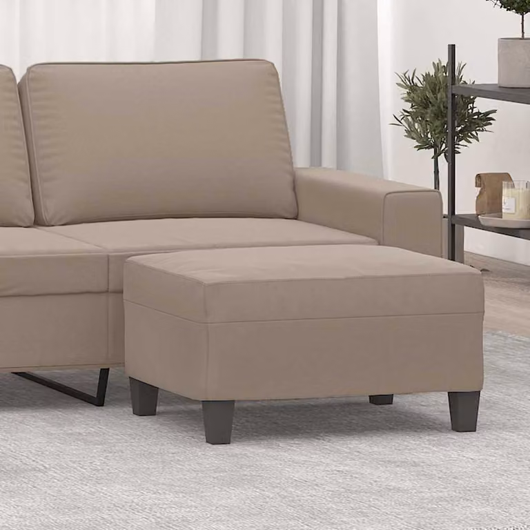 vidaXL Poggiapiedi in Microfibra Tortora L: 70 cm, P: 55 cm, H: 41 cm