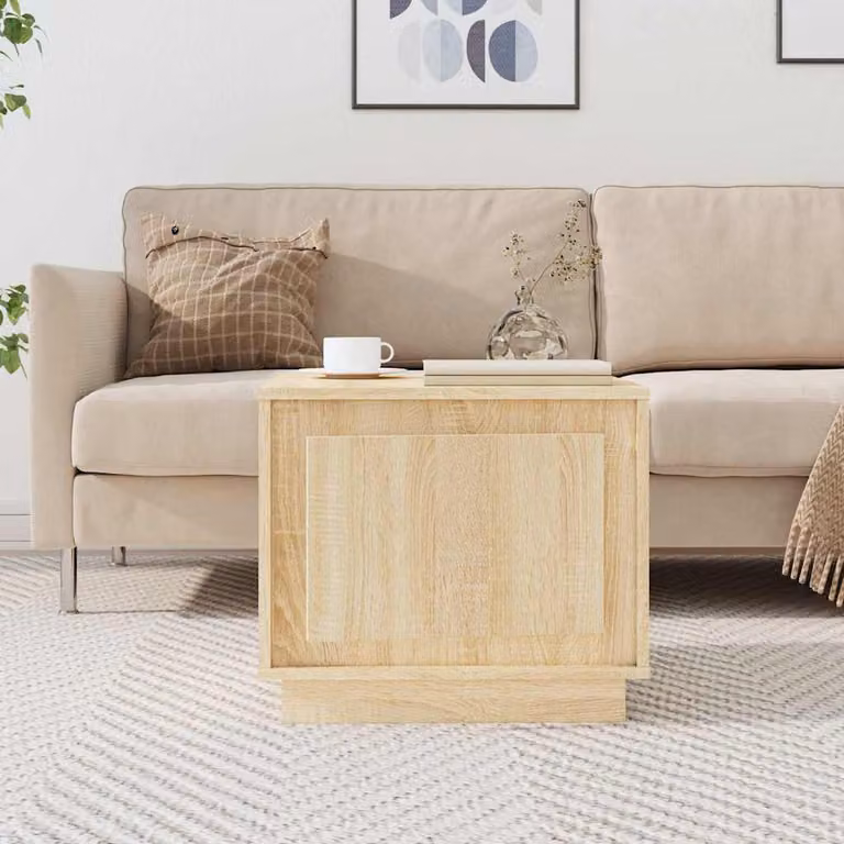 vidaXL Tavolino da Salotto Moderno in Legno Rovere, L/P/H: 51 x 50 x 44 cm