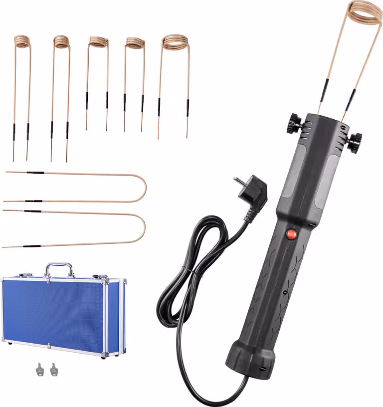SucceBuy Riscaldatore a induzione per svitare le viti, 1100 W, 230 V, set di riscaldatori magnetici, strumento portatile per rimuovere le viti arrugginite, strumento di riparazione per officine auto con 8 bobine e scatola di immagazzinamento