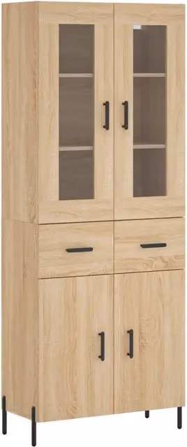 Credenza | Madia | Buffet da pranzo | Armadio da pranzo Rovere Sonoma 69,5x34x180 cm in Legno Multistrato