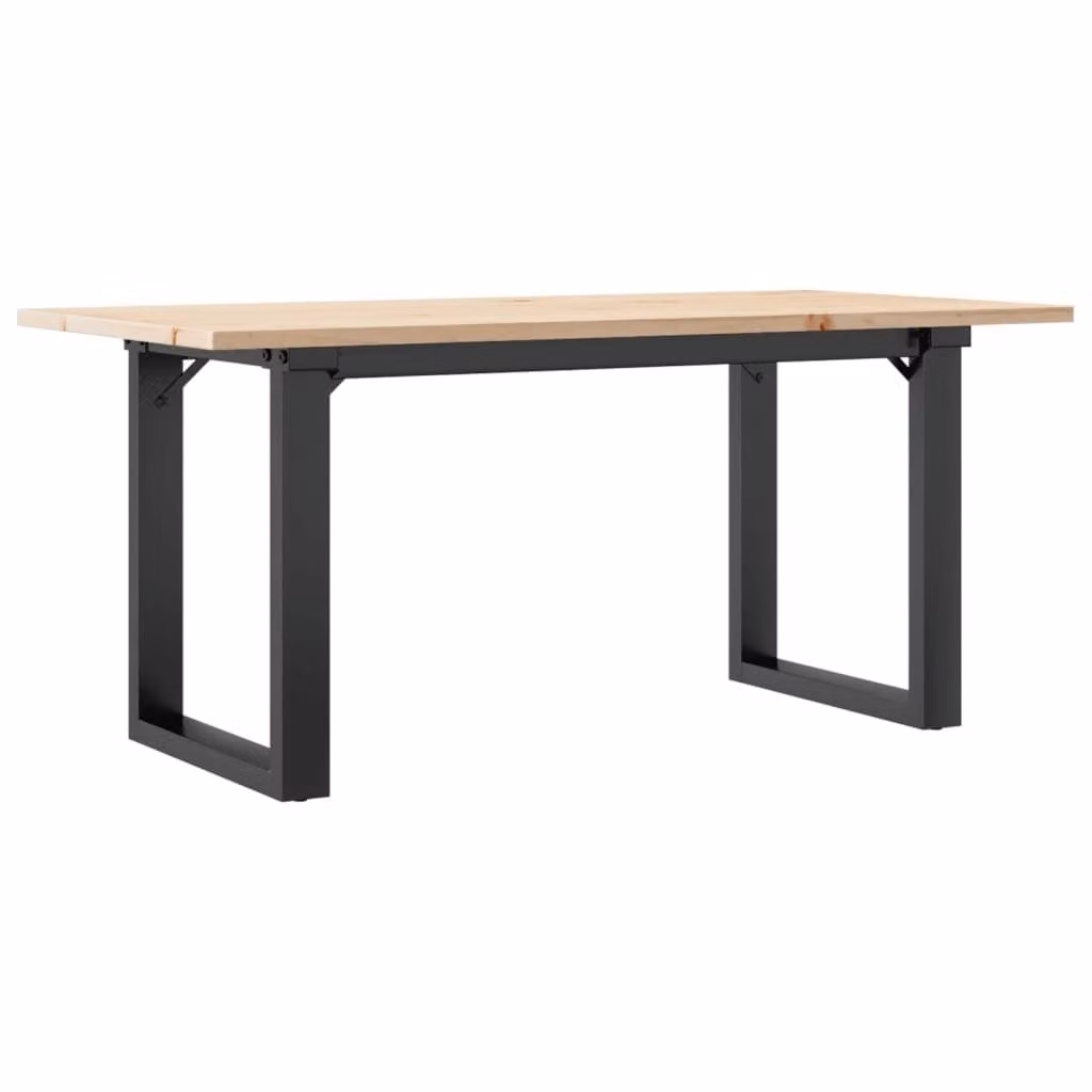 Tavolino da Salotto Telaio a O 90x40x45cm Legno Pino e Acciaio