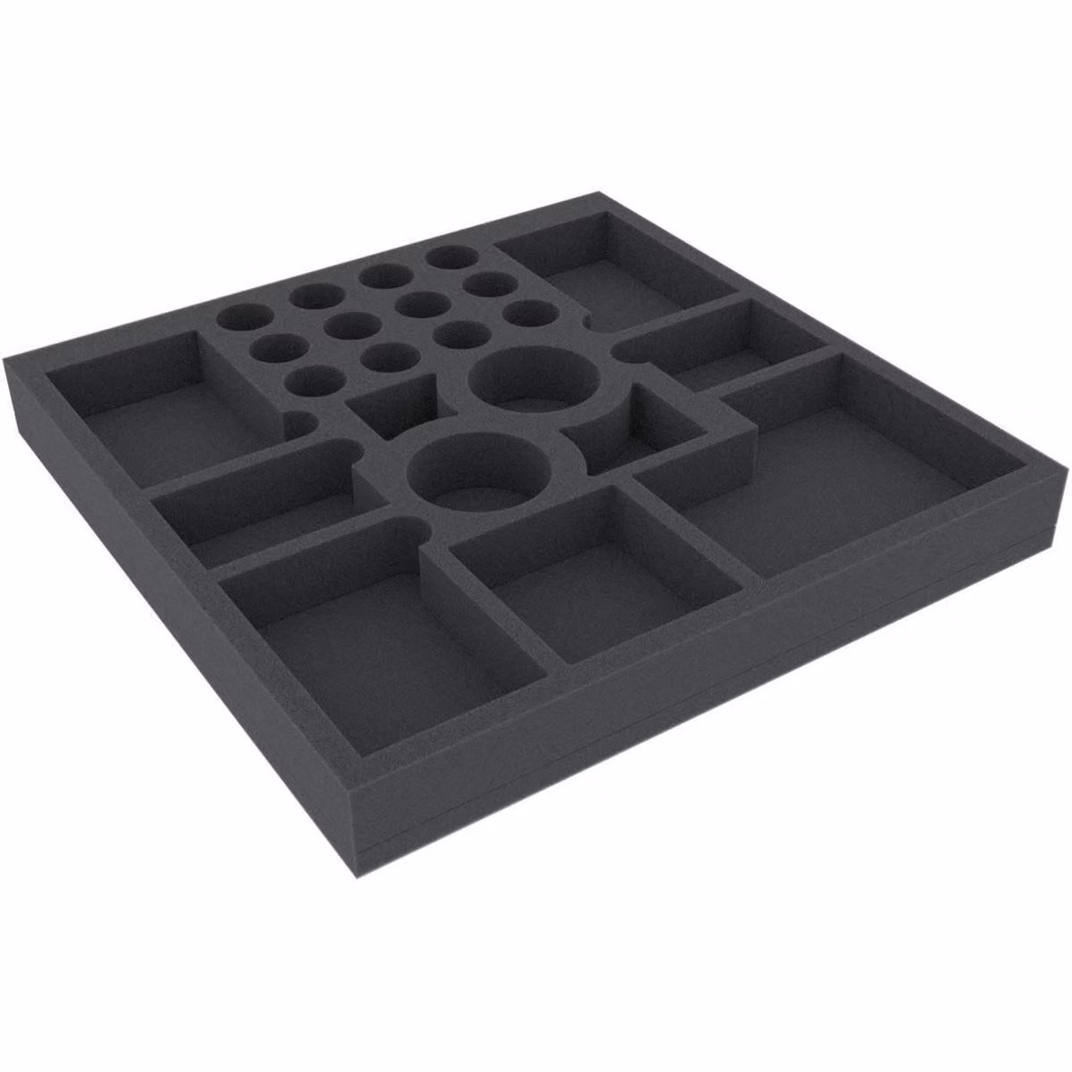Inserto in schiuma con 23 scomparti per giochi da tavolo, 295 x 295 x 35 mm