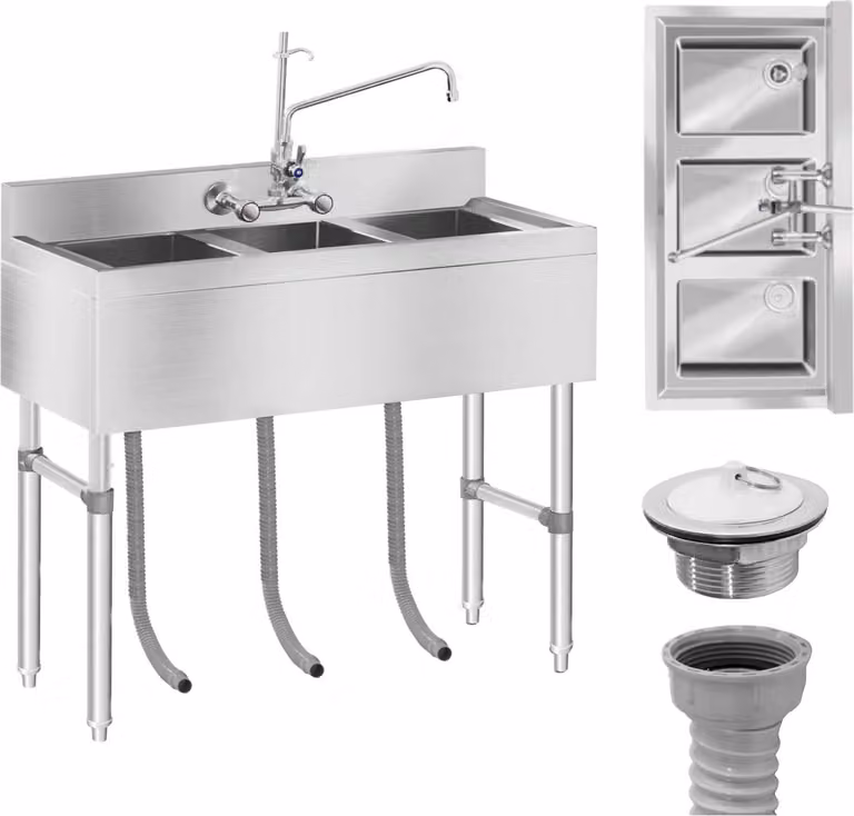 Expondo Royal Catering Lavello - 3 vasche - 100 x 50 cm