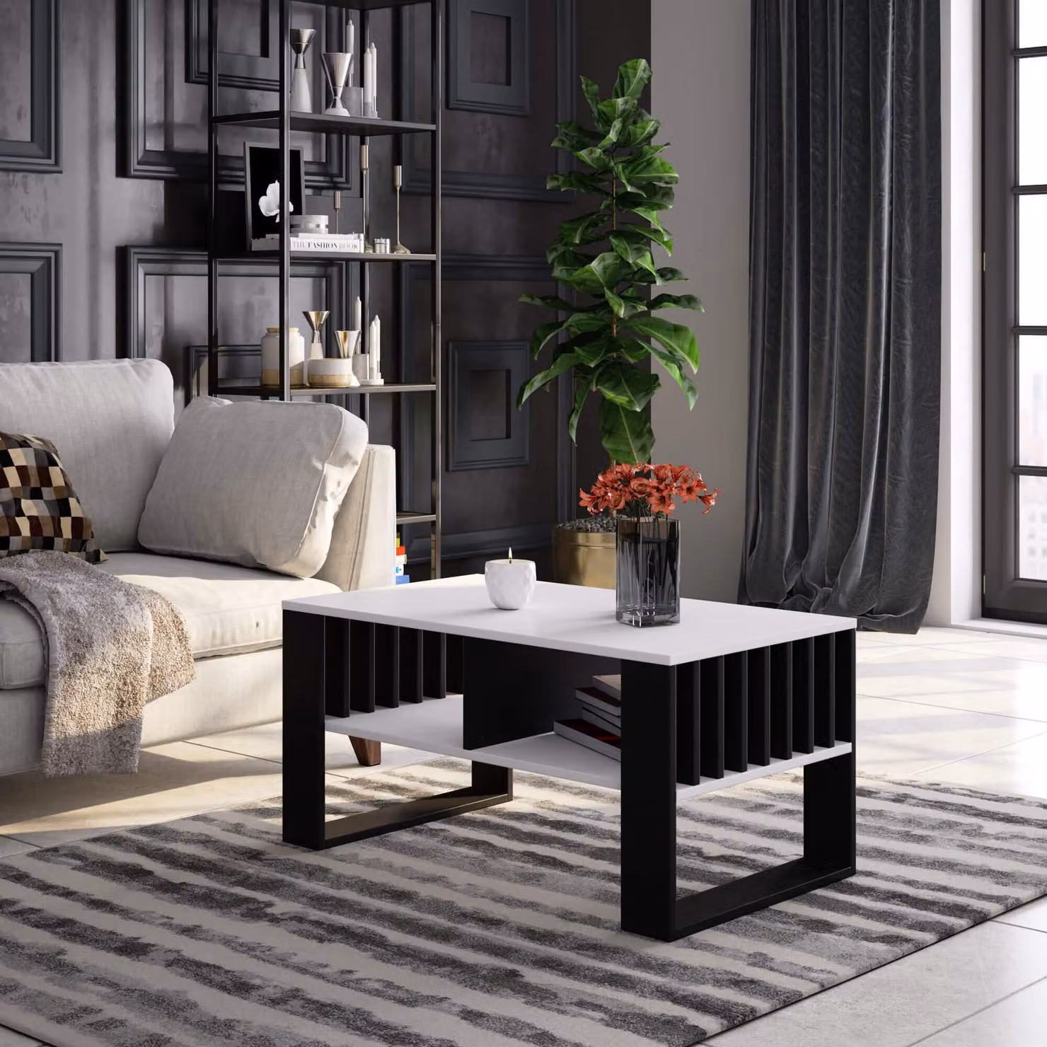 Tavolino da salotto | Tavoli | Piano d'appoggio, dimensioni: 92x53x45 cm, bordi in ABS