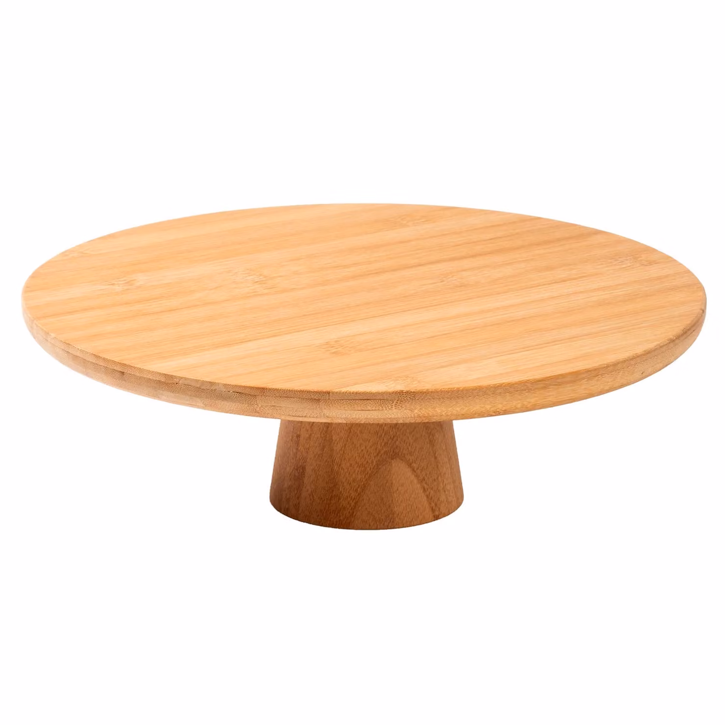Alzatina rotonda in bamboo Gusto Casa Linea Natura, colore marrone, Diametro: 28 cm, Altezza: 9 cm