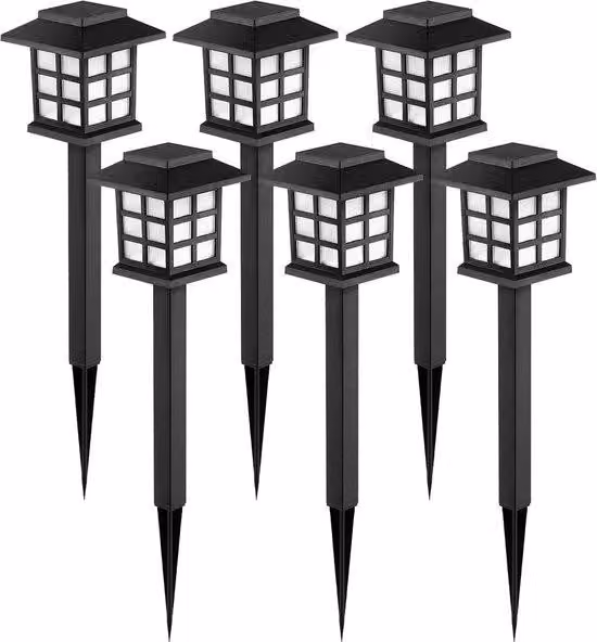 Illuminazione esterna a energia solare, lampada solare a 6 LED per esterni; la lampada solare impermeabile per scale ha un'autonomia di 10 ore ed è ideale per il giardino, il paesaggio, i vialetti, il cortile, la terrazza e il vialetto d'ingresso. (Luce b