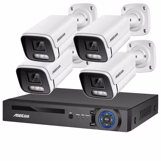 Sistema di telecamere di sicurezza, risoluzione 8MP, capacità di visione notturna, no-a, 4CH NVR e 4 telecamere-a