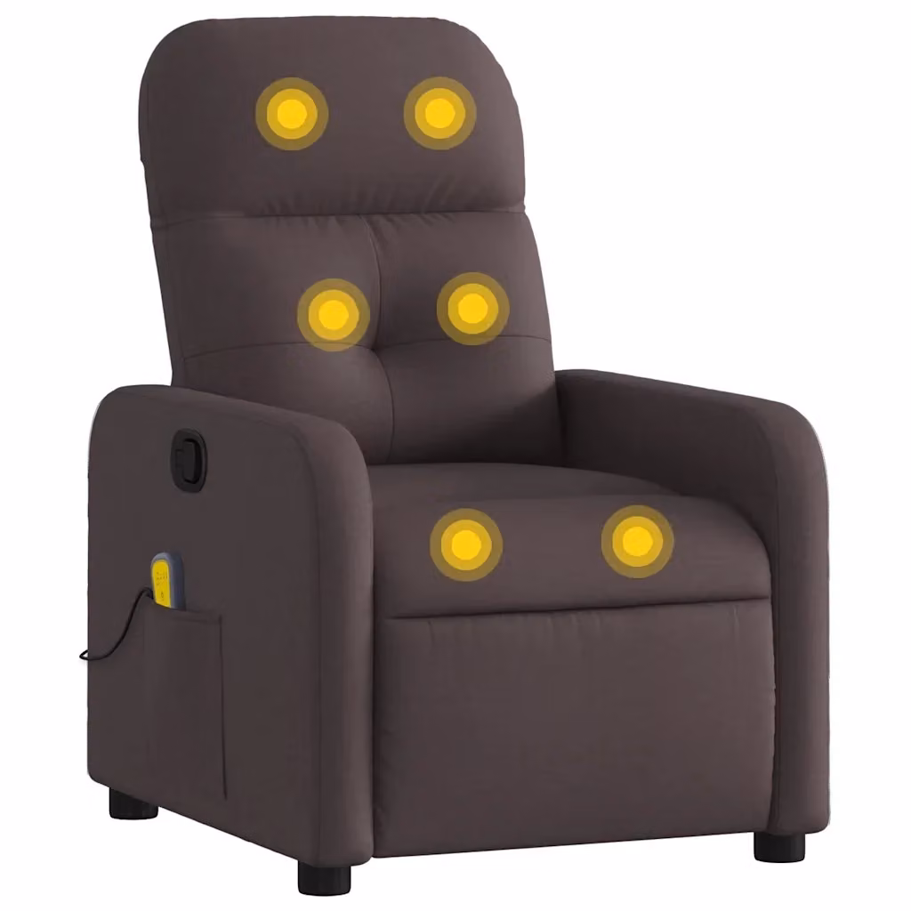 Poltrona Relax Reclinabile vidaXL in Tessuto Marrone con Braccioli e Struttura in Metallo e MDF – 2