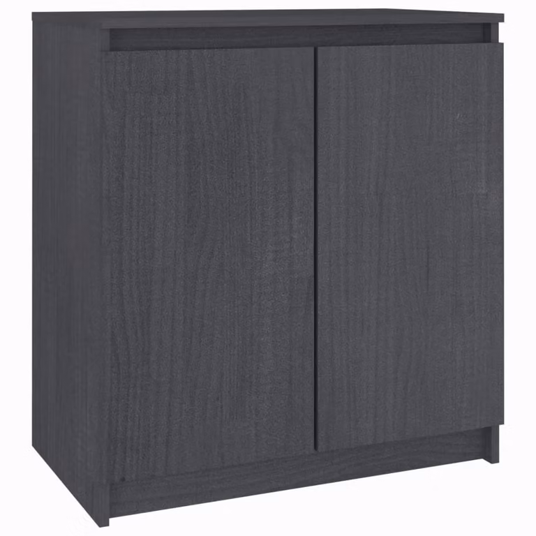 Armadietto Grigio 60x36x65 cm in Legno Massello di Pino