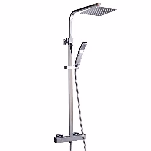 Colonna Doccia Termostatica quadrata con soffione 20x20 e doccino ESTE