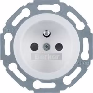 Berker 676579 Presa con polo di protezione, bianco polare, lucida 1930/Vetro/Palazzo