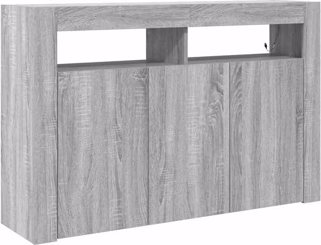 Credenza moderna Design In in legno e MDF Grigio, L 116 x P 30 x H 75 cm