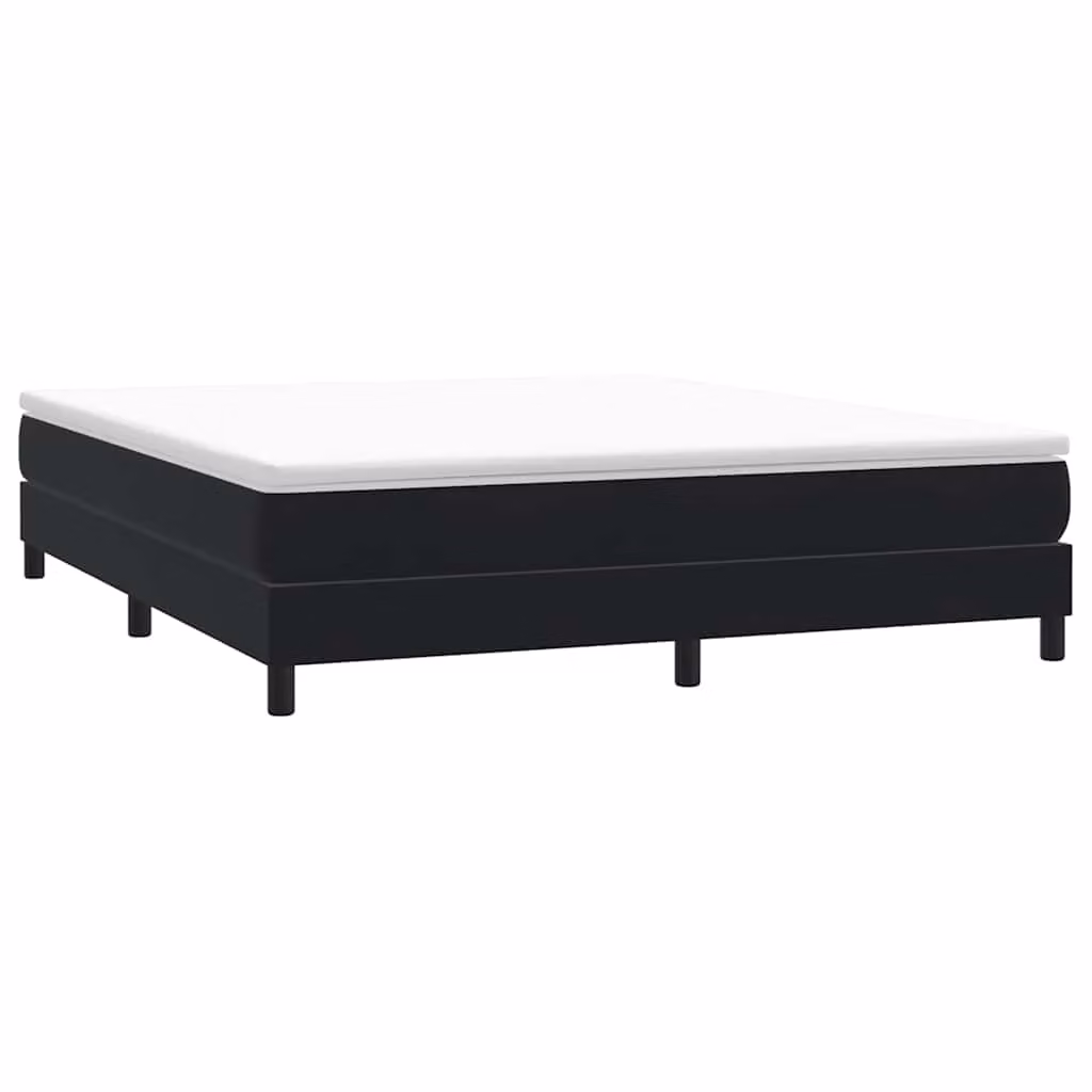 vidaXL Giroletto a Molle in Velluto Nero L: 183 cm, P: 213 cm
