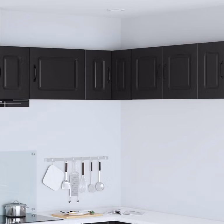 vidaXL Mobiletto da cucina Kalmar nero con ante a battente e ripiani interni L/P/H: 57 x 57 x 40 cm