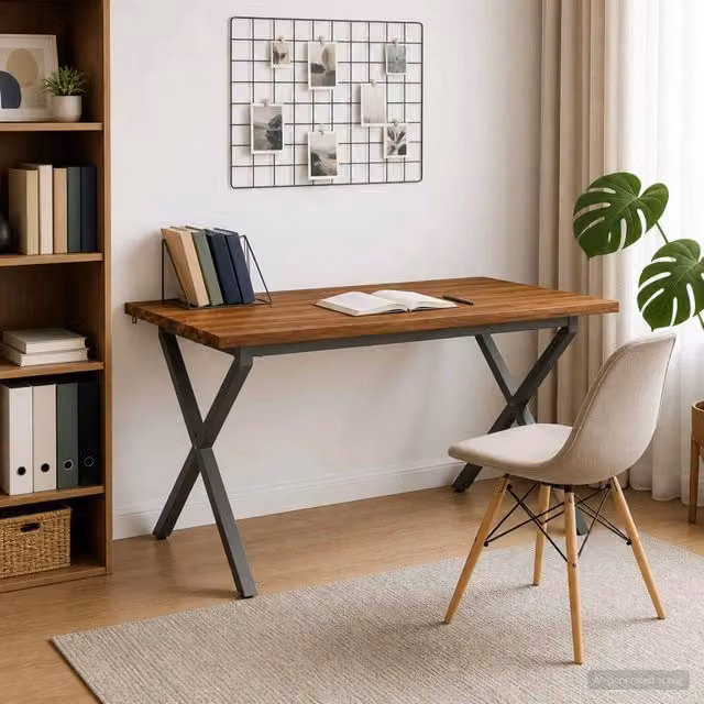 Tavolo da pranzo con bordo vivo 140 x 80 x 75 cm Naturale 3425093