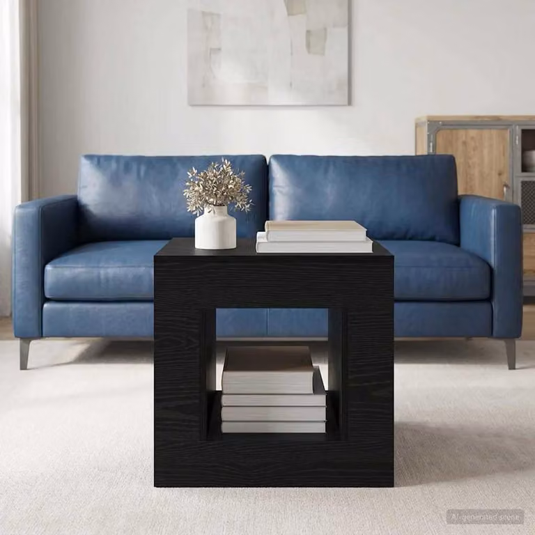 Maison Exclusive - Tavolino da caffè nero, finitura effetto legno di quercia, 51,5 x 50 x 50 cm, materiale: legno composito