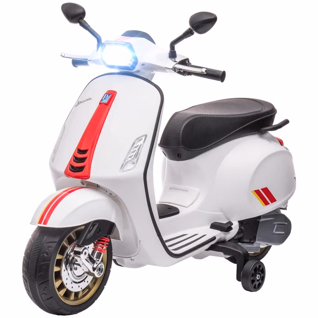 Moto Elettrica per Bambini Minimal Bianca con Batteria Ricaricabile e Luci e Suoni – 2