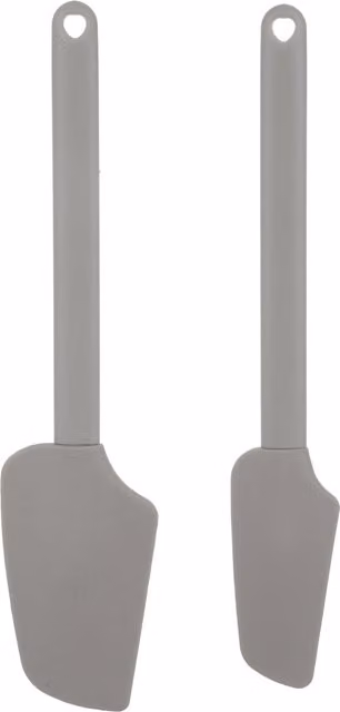 Set di 2 spatole in silicone grigio resistenti al calore e anti-graffio