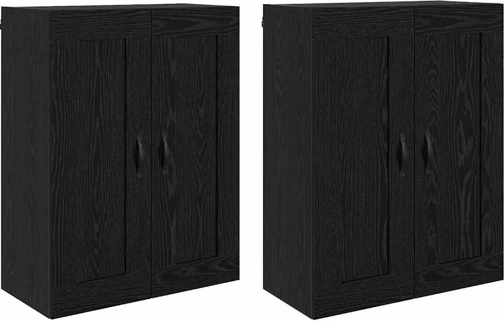 Mobile a muro 2 pcs Rovere Nero 69,5 x 34 x 90 cm