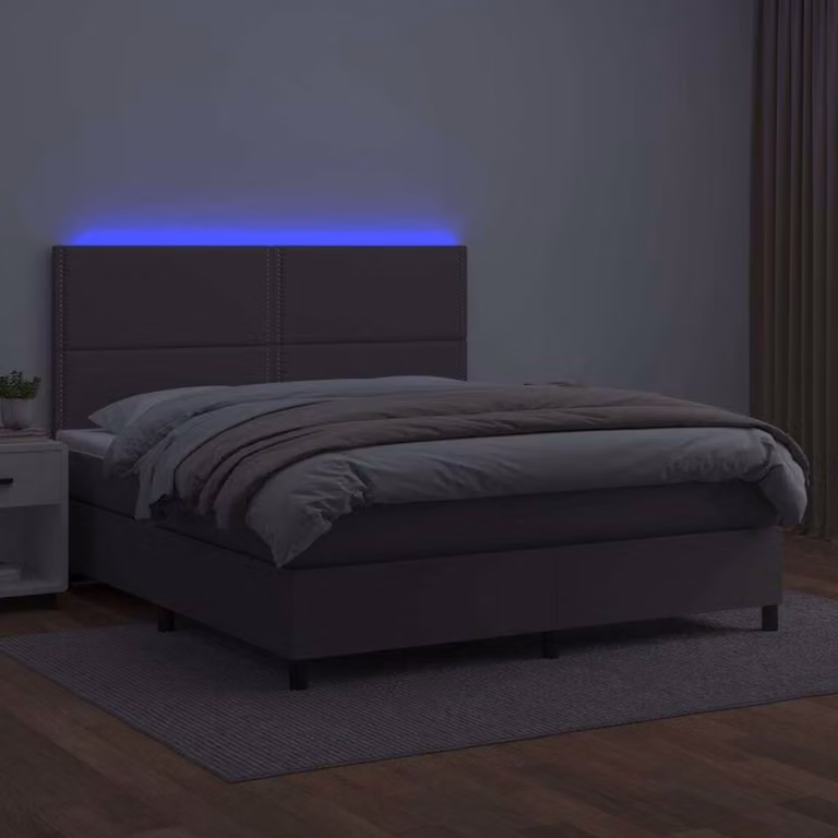 Maison Exclusive - Giroletto Molle con Materasso e LED Grigio 140x190cm Pelle finta
