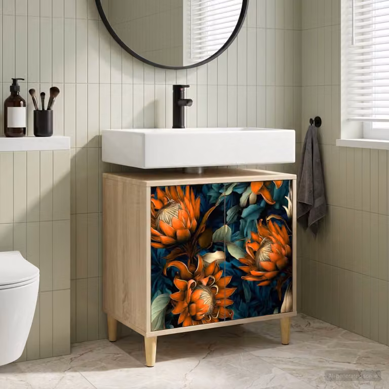 Mobile da bagno vidaXL LOCHEM moderno in legno e MDF marrone multicolore L: 60 cm, P: 40 cm, H: 60 cm