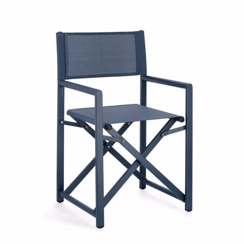Set di sedie TAYLOR in alluminio blu e textilene blu, pieghevoli