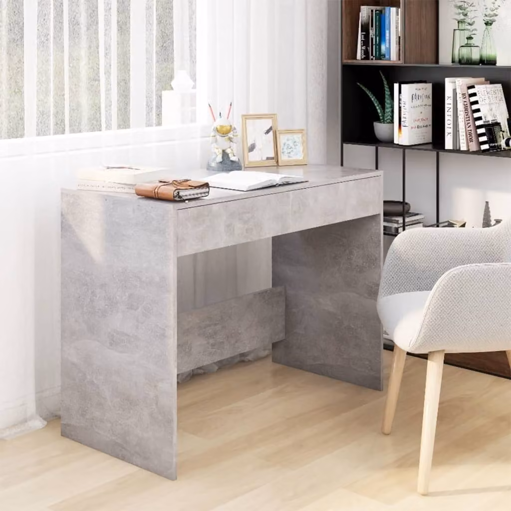 vidaXL Scrivania grigio cemento 101x50x76,5 cm materiale a base di legno - Scrivania - Scrivanie - Tavolo da lavoro - Scrivania per computer
