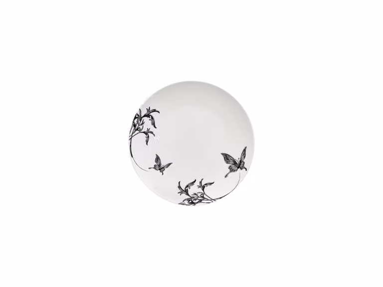 Unity Butterfly Ballet Piatto da Dessert Bianco-Nero