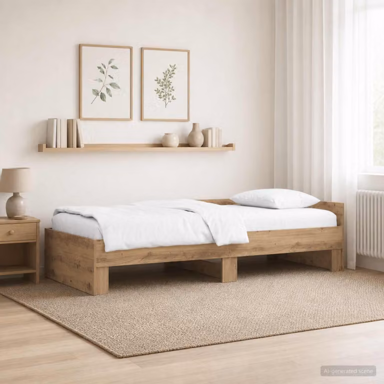 vidaXL Struttura letto con testata in rovere marrone L: 80 cm, P: 200 cm, H: 83 cm