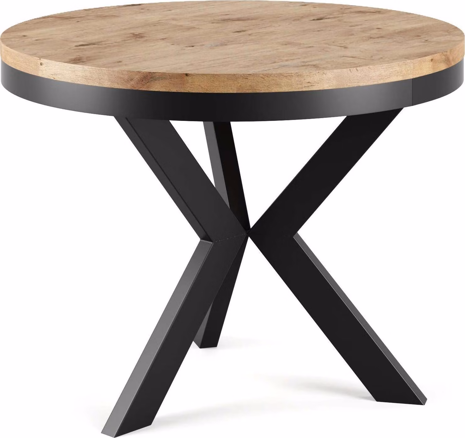 FURNLUX Tavolo da pranzo Elve Brown 100cm / Colore principale: Beige / Dimensioni: 100 x 76 x 138 cm