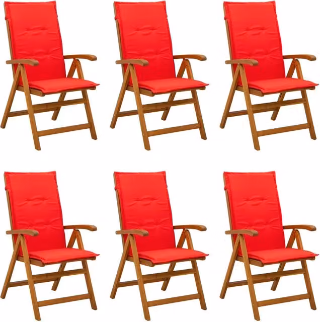 Sedie da giardino reclinabili 6 pz Naturale 3434474