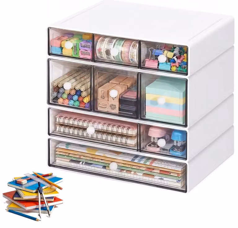Organizzatore da scrivania con 9 scomparti per articoli di cancelleria e materiali per hobby creativi