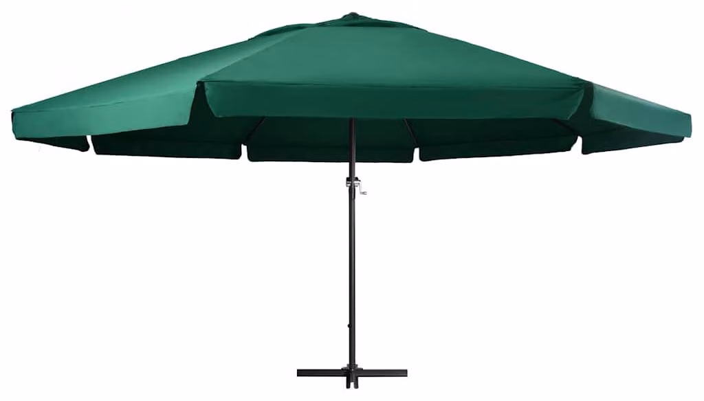 Ombrellone con asta in alluminio 600 cm verde