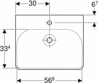 Geberit Smyle Square - Lavabo 600x480 mm, senza sfioratore, foro per rubinetto, bianco 501.732.00.1