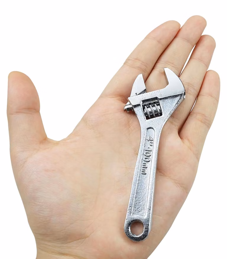 Chiave a rullino - Chiave regolabile mini - Acciaio - Argento - 10 x 3 x 1 cm