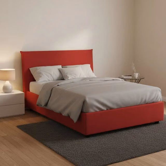 Letto Alvino Talamo Italia con Materasso Incluso, Rosso, L/P: 120 x 200 cm