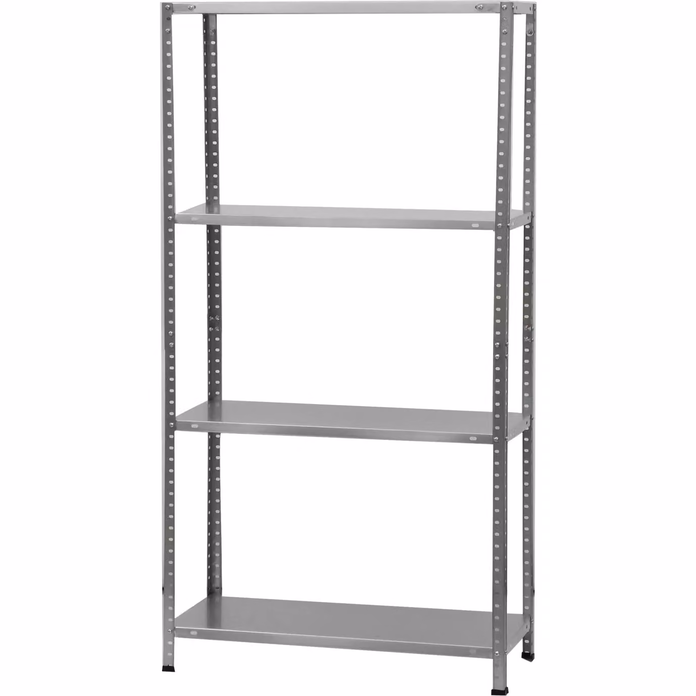 VESTIAMO CASA Scaffale in metallo zincato con 4 ripiani, colore argento, H 145 x L 75 x P 30 cm