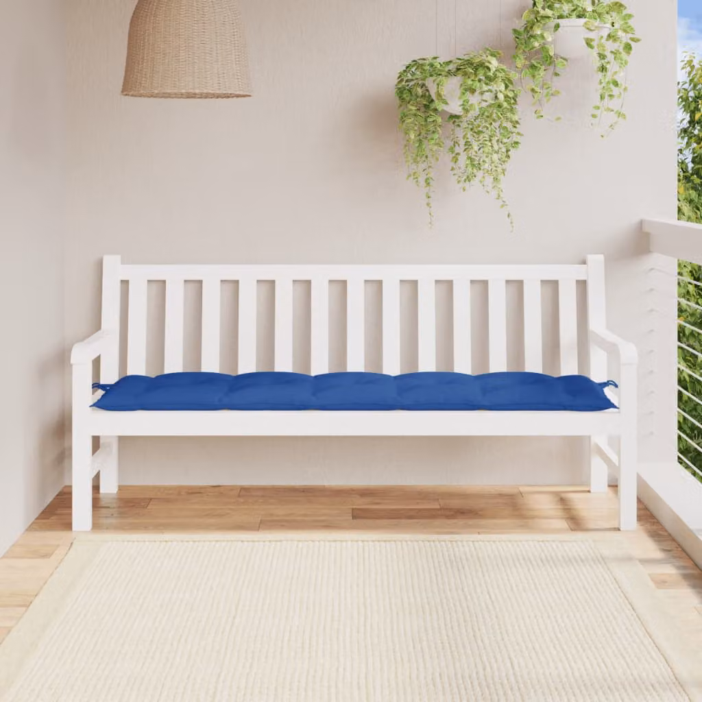 vidaXL Cuscino per Panca da Giardino Blu Reale in Tessuto Oxford Idrorepellente e Traspirante L: 180 cm, P: 50 cm, H: 7 cm