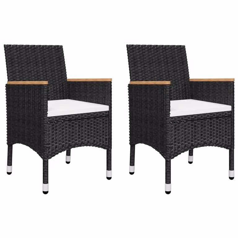 vidaXL Set da pranzo da giardino 5 pezzi nero