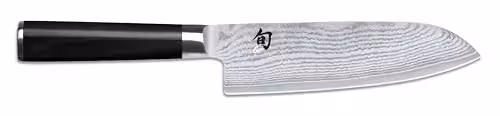 KAI Shun Classic Santoku 18 cm lunghezza lama - Coltello damasco 32 strati nucleo VG MAX - 61 (±1) HRC - manico in legno Pakka - Made in Japan - coltello da cucina giapponese forgiato