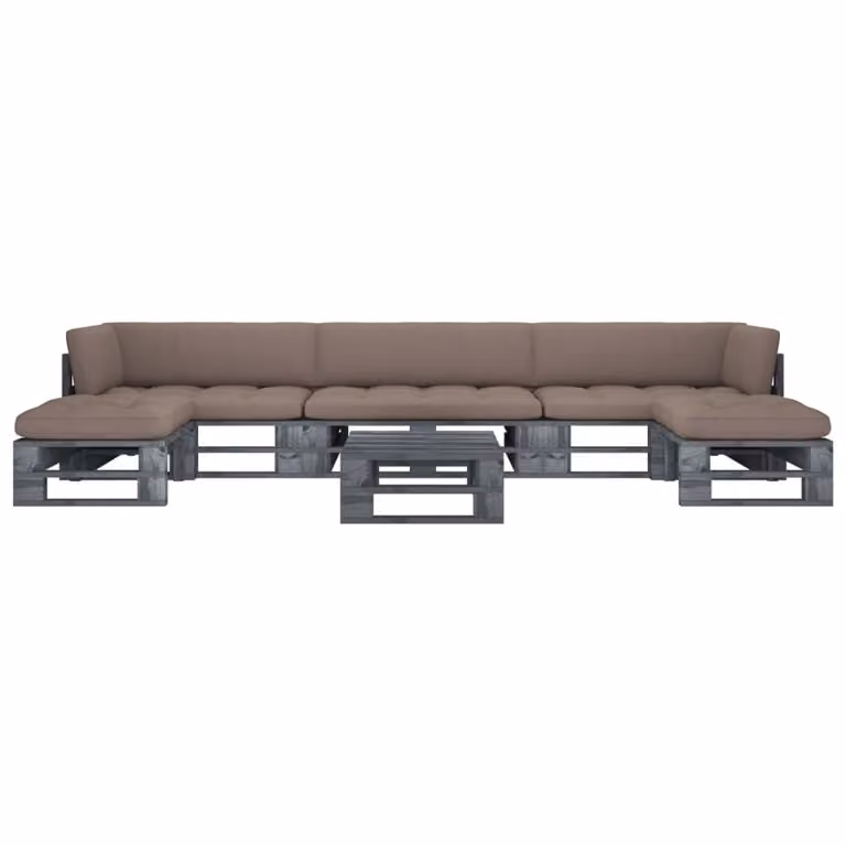 Maison Exclusive - Set da salotto da 6 pezzi in legno di pino impregnato, grigio