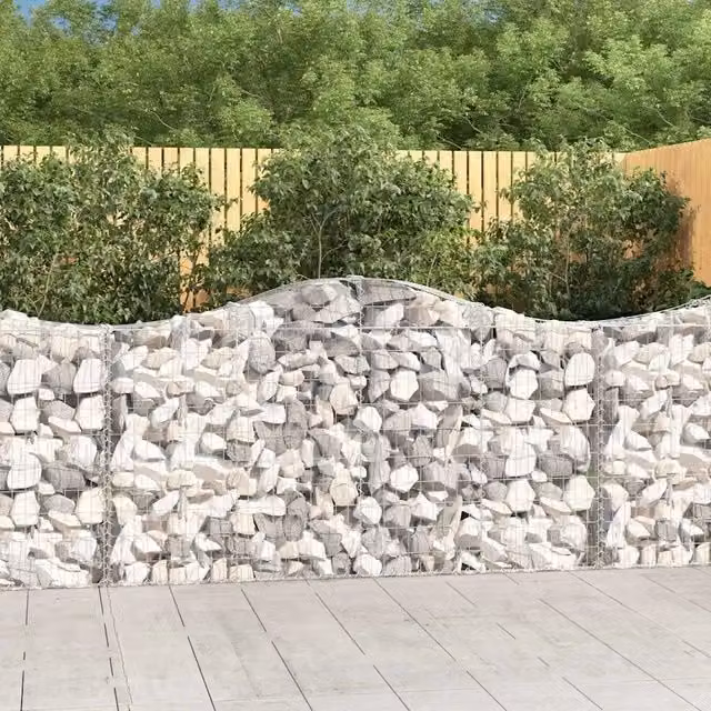 Set di 18 Cesti Gabbioni ad Arco Videx in Acciaio Zincato Argento L: 200 cm, P: 30 cm, H: 100/120 cm