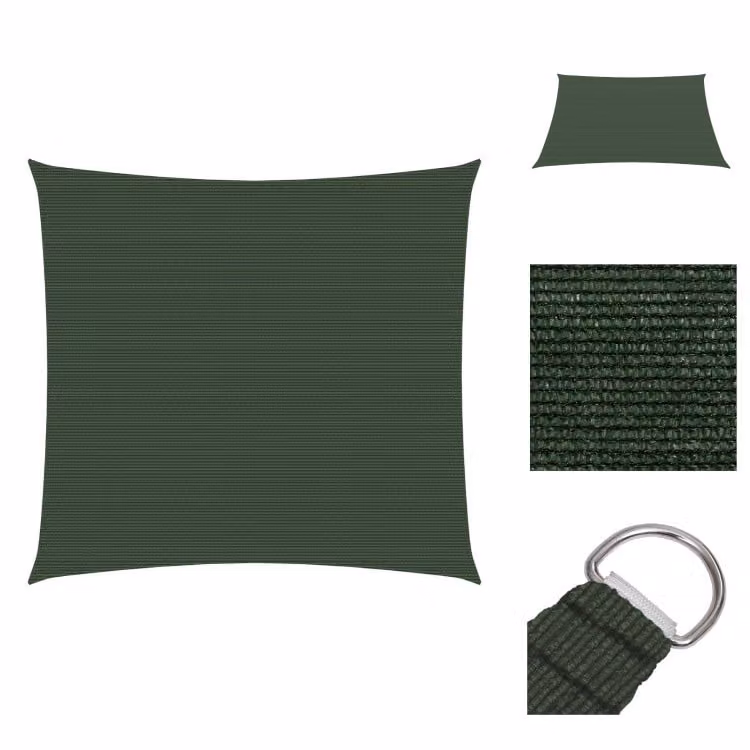 Tenda da sole vidaXL 160 g/m² verde scuro 3,6x3,6 m HDPE -  Ombrelloni e protezioni solari