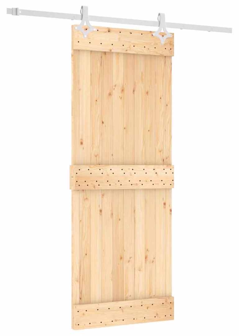 Porta scorrevole Naturale e Bianco 80 x 210 cm