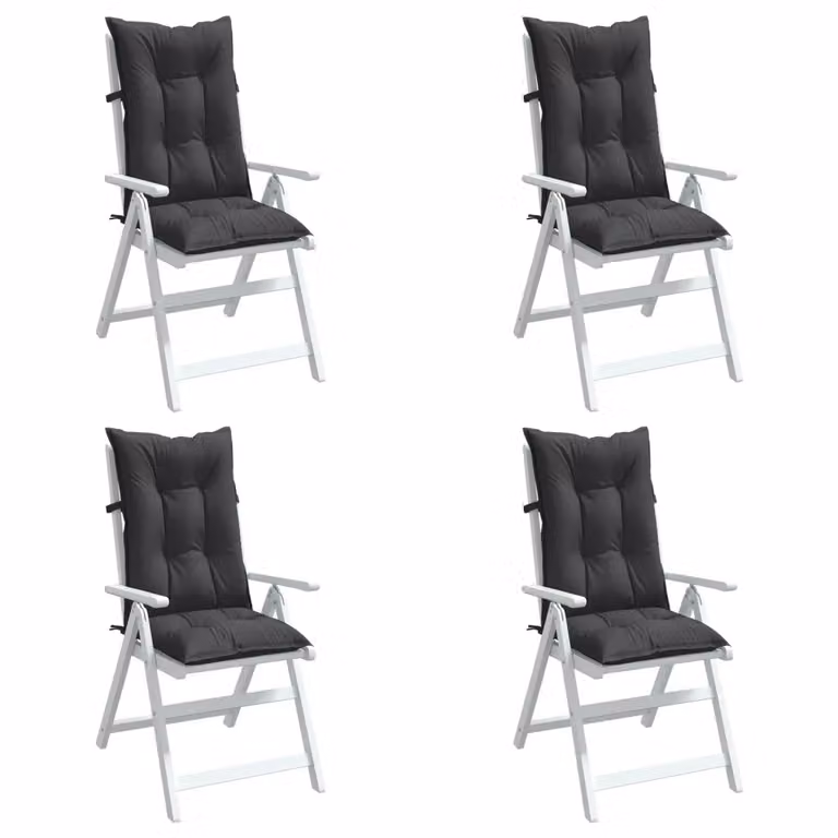 Set di 4 cuscini per schienale alto vidaXL in tessuto antracite mélange, L 120 x L 50 x H 7 cm